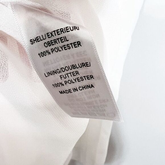 ADRIANA PAPELL Dress Women’s 14 Mini Sleevelss Chiffon White Ivory Formal - Picture 4 of 9